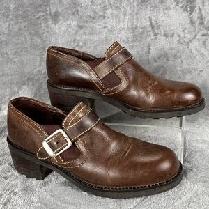 Vintage Nine West Loafers Womens 8.5 Brown Leather Chunky Lug Sole‎ Shoes Y2K